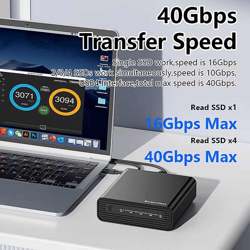 アルミニウム製M2 4ベイUSB4外付けNVME SSDエン - Nvme Ssd のレビューと価格